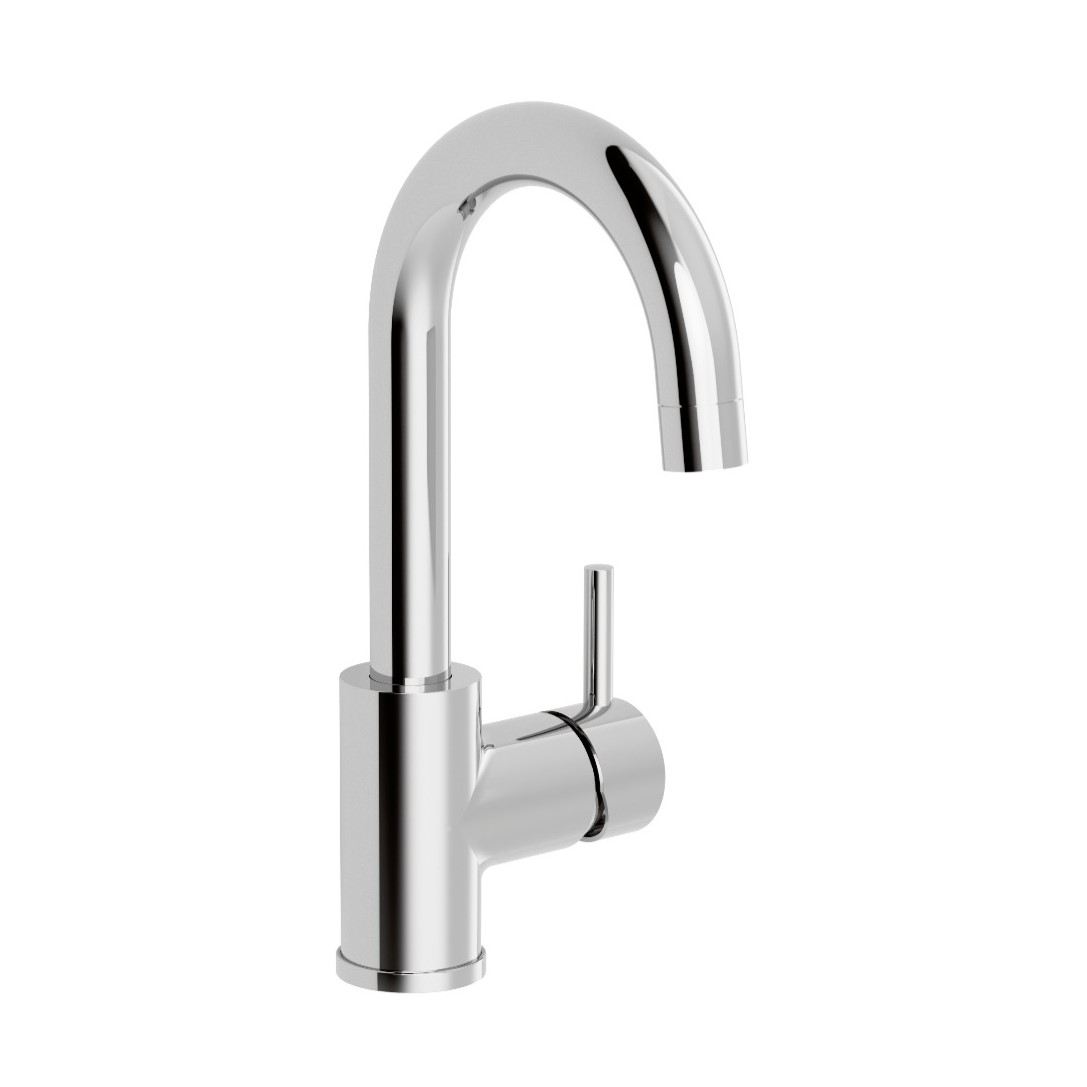 Single lever basin mixer Round high, swivel